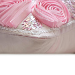 Sweet Kisses - Pink Art Silk Throw Pillow Cover