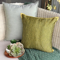 Misty Green - Green Cotton Linen Decorative Euro Sham