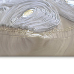 White Heaven - White Art Silk Decorative Euro Sham