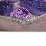 Violet Blooms - Purple Art Silk Throw Pillow Cover