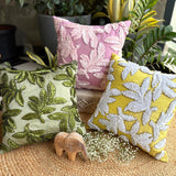 Leafy Days - Green Art Silk Throw Cushion Cover