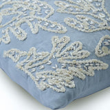 Pearly Sea Tangle - Light Blue Cotton Linen Throw Pillow Cover