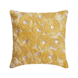 Gold Garden - Gold Art Silk Throw Pillow Cover