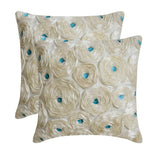 Ivory Roses - Ivory Art Silk Decorative Euro Sham