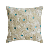 Ivory Roses - Ivory Art Silk Decorative Euro Sham