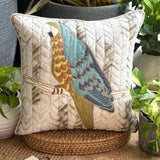 Macau Beauty - Green Linen Throw Cushion Cover