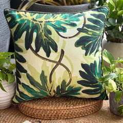 Tropical Girl - Green Cotton Decorative Euro Sham