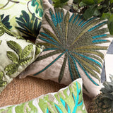 Arboreal - Green Linen Throw Pillow Cover