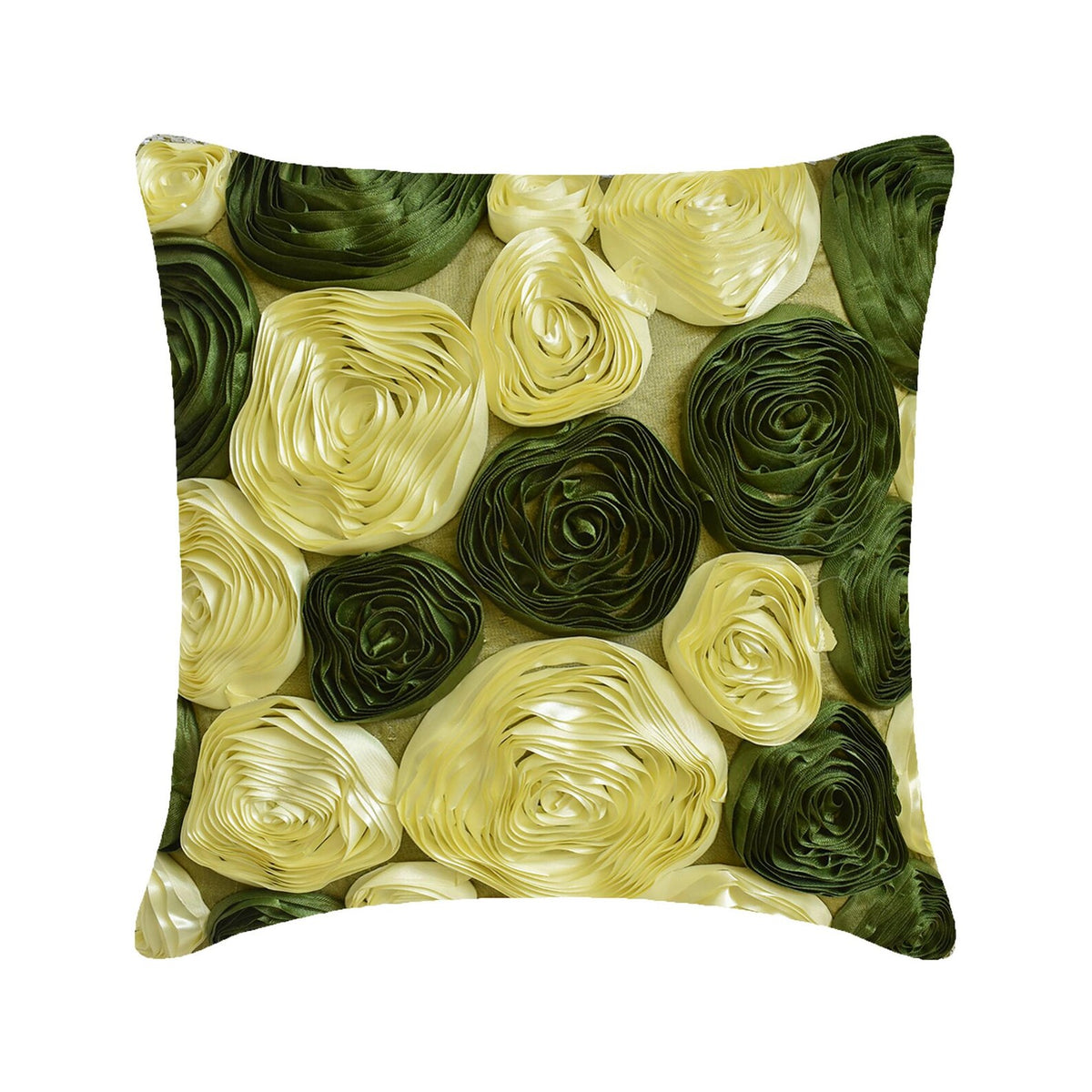 Vintage Olive Lover - Olive Green Art Silk Decorative Euro Sham
