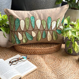 Days Of Leaves - Art Silk Brown Decorative Lumbar Pillow Cover