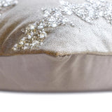 Silver Velvet Lumbar Cushion Cover - Crystal Frostline