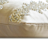 Ivory Satin Lumbar Cushion Cover - Pearl Enigma