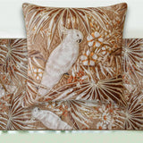Cockatoo Song - Cotton Beige Decorative Bed Runner and Cushion Cover