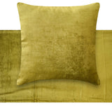 Chartreuse Velvet Plush - Velvet Green Decorative Bed Runner and Cushion Cover