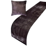 Dark Plum Velvet Plush - Velvet Purple Decorative Bed Runner and Cushion Cover