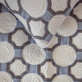 Stitched Symmetry - Cotton Blue Decorative Bed Runner and Cushion Cover