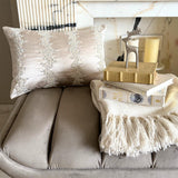Ivory Satin Lumbar Cushion Cover - Pearl Enigma