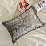 Gray Velvet Lumbar Cushion Cover - Crystal Shards