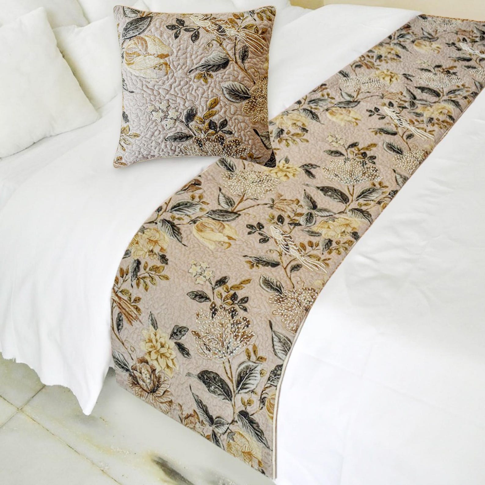 Lucinda Decorative Bed Runner and Cushion Cover