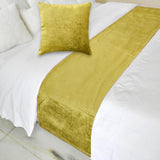Chartreuse Velvet Plush Decorative Bed Runner and Cushion Cover