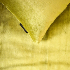 Chartreuse Velvet Plush - Velvet Green Decorative Bed Runner and Cushion Cover