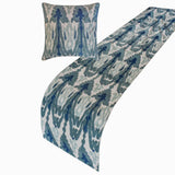 Blue Mirage - Cotton Blue Decorative Bed Runner and Cushion Cover