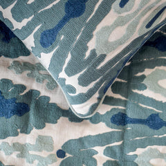 Blue Mirage - Cotton Blue Decorative Bed Runner and Cushion Cover