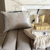 Silver Velvet Lumbar Cushion Cover - Crystal Frostline