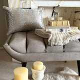 Silver Velvet Lumbar Cushion Cover - Crystal Frostline