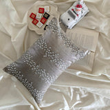 Silver Velvet Lumbar Cushion Cover - Crystal Frostline