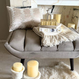 Ivory Satin Lumbar Cushion Cover - Pearl Enigma