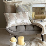 Ivory Satin Lumbar Cushion Cover - Pearl Enigma