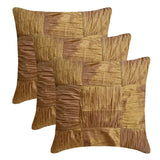 Dreamy Gold - Gold Crushed Art Silk Throw Pillow Cover