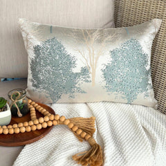 Azure Frost Lumbar Cushion Cover