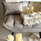 Gray Velvet Lumbar Cushion Cover - Crystal Shards