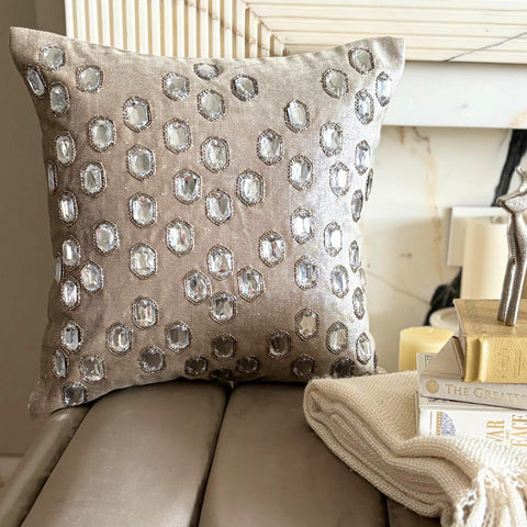Snowlit Crystals Throw Cushion Cover