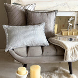 Gray Satin Lumbar Cushion Cover - Radiant Charm
