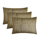 Antique Gold Jacquard Lumbar Cushion Cover - Golden Aura