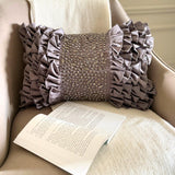 Gray Satin Lumbar Cushion Cover - Gleam And Glamour