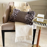 Gray Satin Lumbar Cushion Cover - Gleam And Glamour