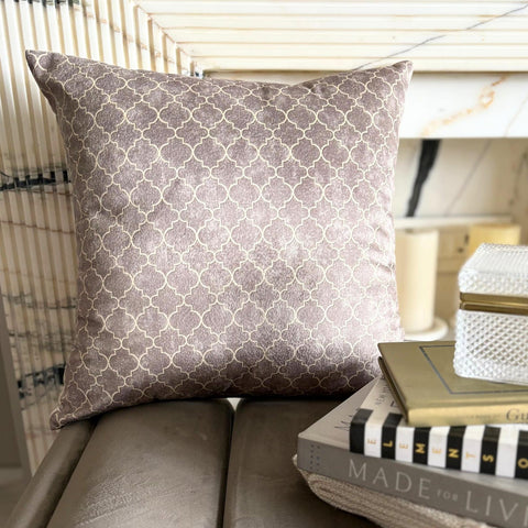 Nour Beige Throw Cushion Cover