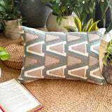Green Cotton Lumbar Cushion Cover - Trivault