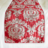 Crimson Damask - Jacquard Red Decorative Bed Runner and Cushion Cover