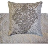 Silver Empress - Jacquard Gray Decorative Bed Runner and Cushion Cover