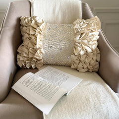 Cream Satin Lumbar Cushion Cover - Gleam And Grace