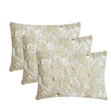 Ivory Paradise - Art Silk Ivory Decorative Lumbar Pillow Cover
