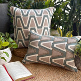 Green Cotton Lumbar Cushion Cover - Trivault