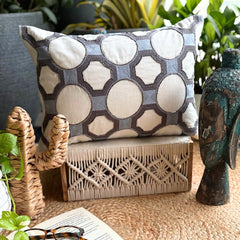 Blue Linen Lumbar Cushion Cover - Serina