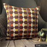 Orange Patterns - Velvet Orange Decorative Bed Runner and Cushion Cover