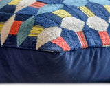 Blue Patterns - Velvet Blue Decorative Bed Runner and Cushion Cover